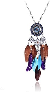 lureme Women's Bohemian Enamel Dream Catcher Colorful Long Feathers Pendants Dangle Earrings (er006101)