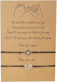 Copper Friendship Anklets with Rope Chain and Cubic Zirconia Gems by JERYAQTQ – Long-Distance Matching Bracelets for Couples or Best Friends, Includes Message Card