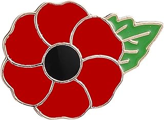 Pin Clasp Red Satin Poppy Brooch for Men and Women | Alloy Steel Material, Memorial Design | Perfect Gift Choice for Veterans, Special Occasions