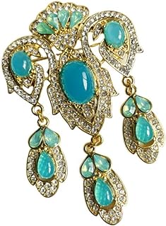 Medieval Court Style Resin Gemstone Brooch Pins for Women Party Jewelry