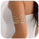 Dainty Arm Cuff For Women Trendy Gold Arm Cuff Upper Arm Simple Delicate 18k Gold Plated Thin Cuff Statement Bangle Bracelet Handmade Minimalist Jewelry Teen Girls Gift