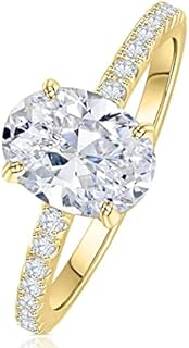 14K Gold Filled Sterling Silver 1.5CT Pear shaped Cubic Zirconia Engagement Ring for Women