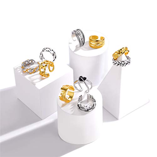 Sterling Silver Stackable Knuckle Ring, 5MM/10MM/15MM Open Band Ring for Women Men Girls Minimalist Jewelry Personalized Custom Rings(Send Gift Box)