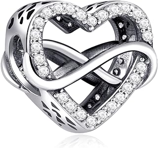 Annmors Family Charm Love your Dad Mon Sister Infinity Charm fits Bracelets, 925 Sterling Silver-Lucky Charm for Woman Pendant Bead, Jewelry Beads Gifts for Family Women Bracelet&Necklace
