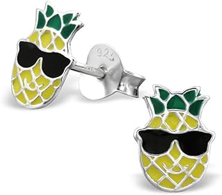 Cute Happy Pineapple Studs Earrings Earrings Nickel Free Sterling Silver 925 (E26297)