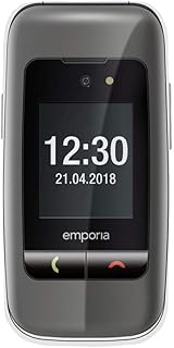 emporiaONE Seniorenhandy mit Notruftaste und 2,4-Zoll-Display in Grau/Silber, Bluetooth und spritzwassergeschützt. Ideal für ältere Nutzer