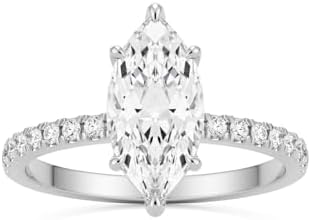 2 Carat Marquise Moissanite Engagement Ring in 10K, 14K, 18K Gold for Women - Elegant Valentine's Day, Anniversary, or Wedding Ring Set, Size 4-12