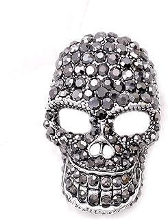 LAXPICOL Fashion Brooch Sparkly Austrian Crystal Skull Head Brooch Broach Pin