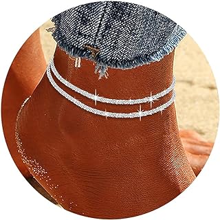 LANDOOK Ankle Bracelets for Women,14K Gold Plated Snake Chain Anklet for Women Beach Cute Anklets