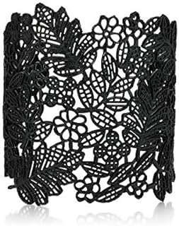 Lace Leaf Flower Hollow Vintage Boho Style Cuff Open Wide Big Bangle Bracelet for Women Jewelry