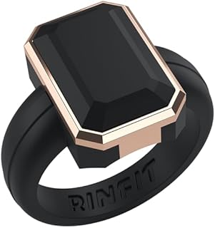 Rinfit Women's Silicone Rings - Engagement or Promise Ring for Her - Emerald Silicone Wedding Bands Women - Patent Pending Design