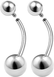 Surgical Stainless Steel Internally Threaded Belly Rings 14 Gauge Non Dangle Navel Bars Piercing Jewelry See More Sizes and Colors
