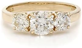 14k Yellow Gold Lab-Grown Diamond 3 Stone Wedding Engagement Ring (1.00 cttw, I-J Color, VS2-SI1 Clarity)