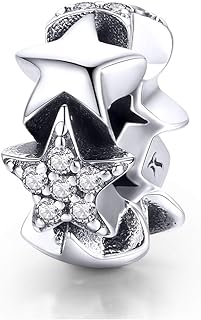 925 Sterling Silver Star Charm Bracelet with Stopper Beads & Spacers – Personalized European Design Gift for Mother's Day/Birthday/Christmas