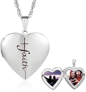Gredstar Stainless Steel Heart-Shaped Locket Necklace with Cable Chain, Picture Holding, Ideal Women's Necklace for Inspiration and Sentimentality