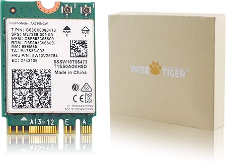 CHILISON Carte WiFi 6E AX210NGW avec Bluetooth 5.2, Tri-bande, pour Ordinateurs Portables, Fonctionnement Optimisé sur Windows 10 64 bits