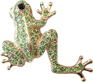 Navachi 18k Gold Plated Full Crystal Frog Brooch pin