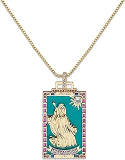 Tarot Card Necklace Gold Plated Vintage Necklace Good Luck Amulet Tarot Pendant Necklace for Women Men Gifts