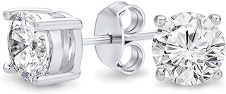 1/6 Carat - 1 1/3 Carat | 10K Gold | Natural Diamond Stud Earrings | Round Shape Push Back Prong Setting Tanache Earrings
