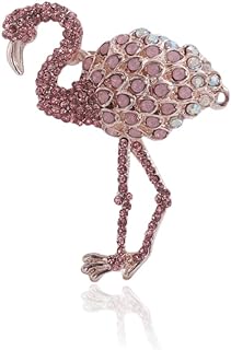 Pin-Style Alloy Flamingo Brooch with Rhinestone and Crystal for Women – Signature Design