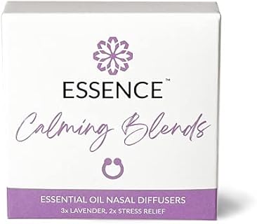 Essence Nasal Diffuser | Essential Oil Ring | Silicone Nose Inhaler Bundle Pack (Calming Blends)