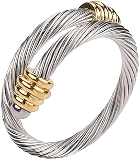 Cable Rings Vintage Twisted Open Ring for Women Adjustable Designer Fashion Brand Stainless Steel Jewelry with Gift Box