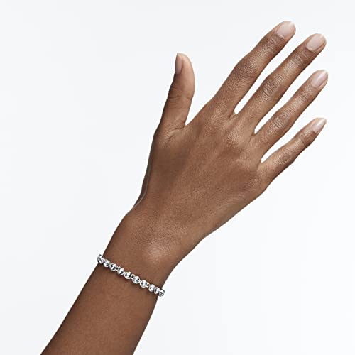 Tennis Bracelet and Earring Jewelry Collection, Rhodium Finish, Clear Crystals