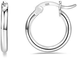 Sterling Silver Minimalist Tube Hoop Earrings - 7 Size Options, Snap-Back, High-Polished Design - Hypoallergenic Jewelry