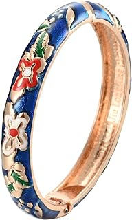 wynameleri Vintage Butterfly Bracelet Colors Cloisonne Women Girls Hinged Bangles Enameled Bracelets Jewelry Gifts 55A102