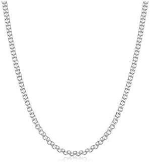 PORI JEWELERS .925 Sterling Silver Italian Bismark Chain Necklace - Available In 1.8mm, 2.2mm, 3mm - Made In Italy - Multiple Lengths Available