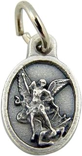 Religious Gifts Silver Toned Base Saint Michael The Protector Mini Charm Bracelet Medal, 5/8 Inch