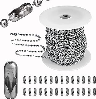 YZDTECH Stainless Steel Bead Necklace Kit with Ball Chain & 100 Matching Connectors for DIY Crafts & Jewelry Making
