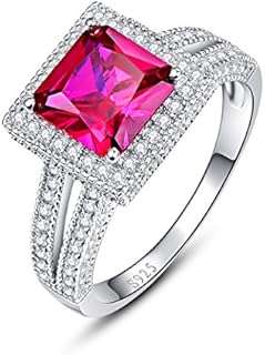 Sterling Silver Clasp Type, Split Shank Princess Cut Cubic Zirconia Engagement Ring, Perfect Anniversary Gift for Her, Halo Design