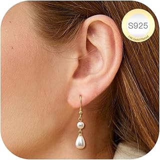 LOLIAS Boucles d'oreilles en Perles d'Eau Douce Hypoallergéniques en Argent 925 avec Design Élégant, 4 cm, Léger et Sans Nickel, pour Femme Idéal au Quotidien et Occasions Spéciales