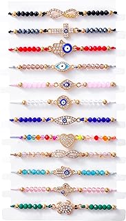 BONITTER 24/12 PCS Evil Eye Bracelets Pack For Women Girls Boys Mexican Braclets Set Protection Amulet Anklets Jewelry Gift