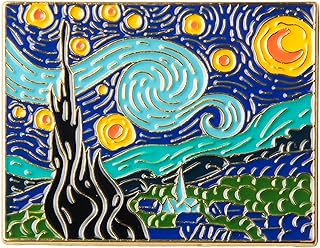 Art Student Brooch Starry Night Van Gogh Art Masterpiece Brooch - Ready to wear Van Gogh masterpiece brooch, unique art student gift