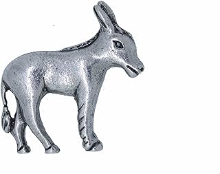 Premium Pewter Donkey Lapel Pin with Secure Pin Clasp, Compact Elegance from USA, Classic Design Enhancing Individual Style