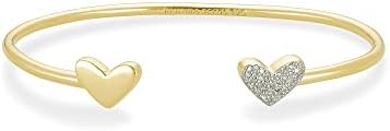 Kendra Scott Ari Heart 18k Gold Vermeil Cuff Bracelet in White Diamond, Fine Jewelry for Women