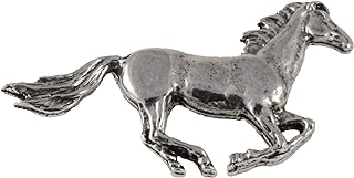 Handcrafted Horse Brooch and Lapel Pins for Equestrians and Riders - Arabian Stallion, Sclydesdale, Bronc, Colt, Mule - Head, Galloping, Jumping, Horseshoe - Pewter, Copper, Gold, Painted