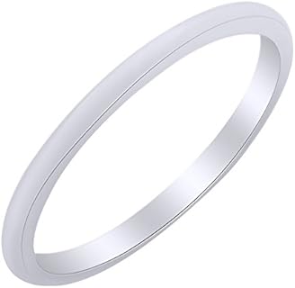 AFFY 2 MM Comfort Fit Wedding Band Ring in 10k Solid Gold