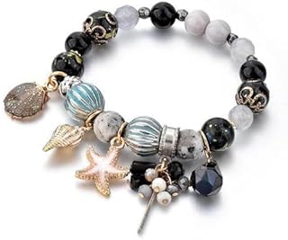 Aphrodite's Summer Beaded Charm Bracelet - Summer Style Bracelet with Multicolored Beads and Nautical Charms, Mermaid Accessories for Women, Mermaid Jewelry Beaded Charm Bracelet, Beaded Bracelets