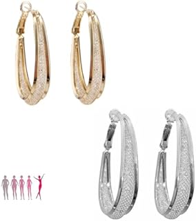 Magnetic Hoop Earrings with Cubic Zirconia in Copper - Push Back Slimming Lymphatic Drainage Jewelry for Women