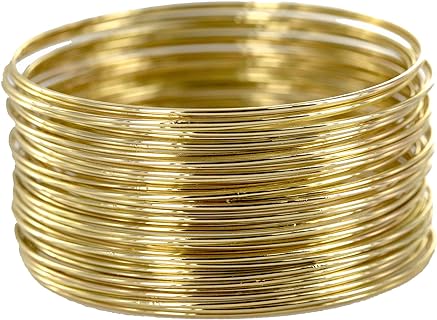 And Lovely 14K Gold or Rhodium Plated Plus Size Plated Bracelet Bangle - Set of 44