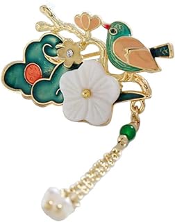 Colorful Magpie and Flower Cowboy Brooch with Lobster Claw Clasp for Men and Women - Antique Alloy Pin Badge - Perfect for Clothing Accessories