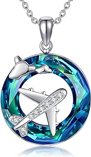 Airplane Necklace Sterling Silver Plane Pendant Necklace Airplane Jewelry Airplane Gifts for Women Girls