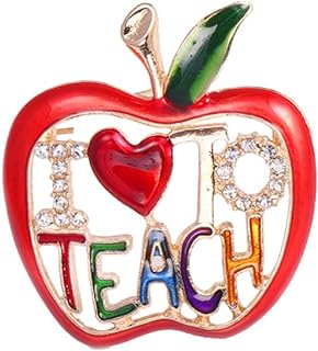 Christmas Red Apple And Teacher Brooch Pins For Xmas Day's Gifts