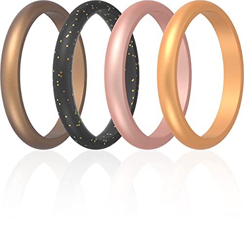 Women's Thin and Stackable - Silicone Rings Wedding Bands - Promise rings 2.5mm Width - 2mm Thick