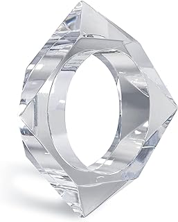 No-Clasp Transparent Geometric Acrylic Bangle Bracelet for Women with Diaphanous Winsome Design