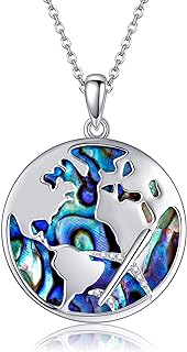 Airplane Necklace 925 Sterling Silver World Travel Pendant Necklace Flight Jewelry Gifts for Women