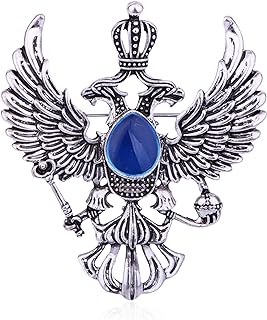 Double Headed Eagle With Winged Stone Detailing Lapel Pin Badge Coat Suit Jacket Wedding Gift Party Shirt Collar Accessories Brooch